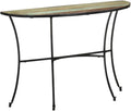 Rustic Solid Reclaimed Wood Side Table, Mixed Color Finish Crescent Console by Unknown