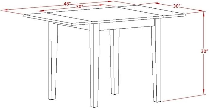 East West Furniture NDNO5-MAH-C 5 Piece Kitchen Table Set - Image 5