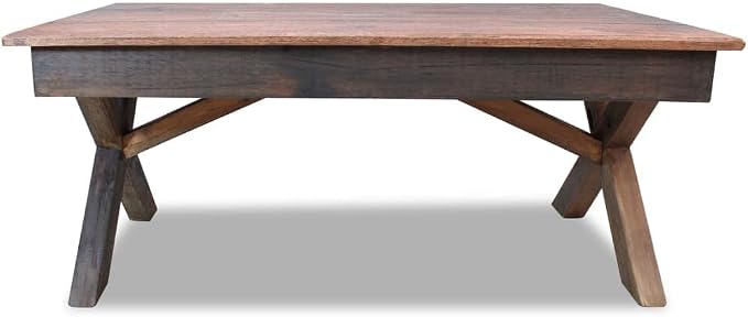 Handmade Rustic Farmhouse Coffee Table from Mixed Recycled Woods, 43.3 x 23.6 x by WEHUOSIF