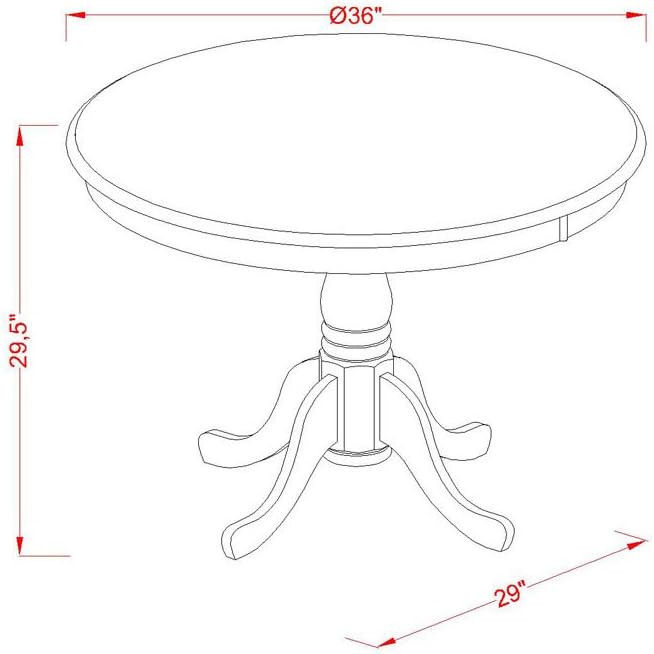 East West Furniture ANVA3-LWH-W 3 Piece Dining Room Furniture Set Contains a - Image 10