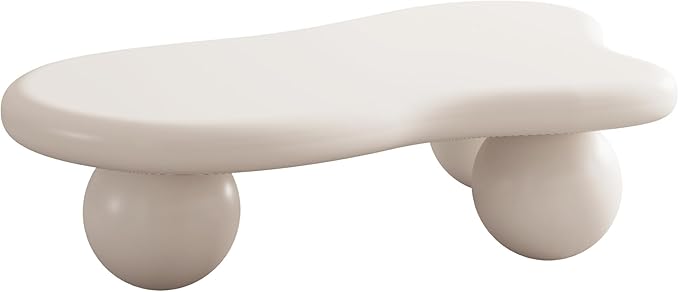 40" Cloud Coffee Table with 3 Ball Legs, Modern Irregular Center Table - Image 8