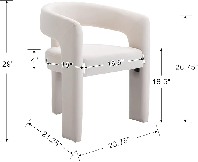 BESTANO Set of 6 Modern Velvet Fabric Upholstered Dining Chairs - Image 3