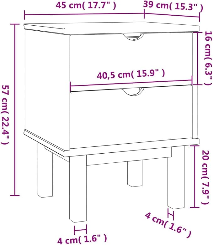 Scandinavian Style Bedside Cabinet Nightstand - Image 2