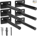 LEOPO Black 6-Pack 5 inch Floating Shelf Brackets, Hidden Shelf Bracket by FinestHomeDecor