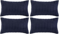 Fancy Homi 4 Packs Navy Blue Decorative Throw Pillow Covers 12x24 Inch by Fancy+Homi