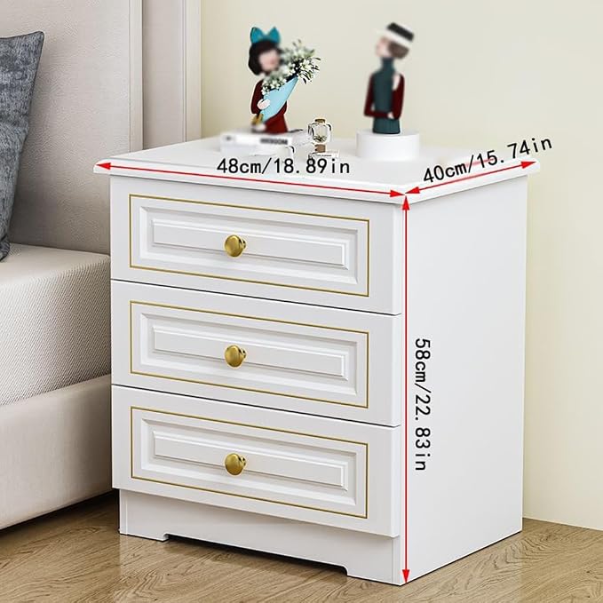 Bed Side Table Light Luxury Solid Wood Bedside Table, Simple Home Storage - Image 3