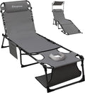 KingCamp Lounge Chair with face Hole & Canopy Shade, 400LBS Folding Portable by KingCamp
