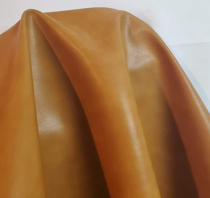 Caramel Light Tan Soft Faux Vegan PU Leather Sheet Fabric by The Yard Synthetic by NATLeathers