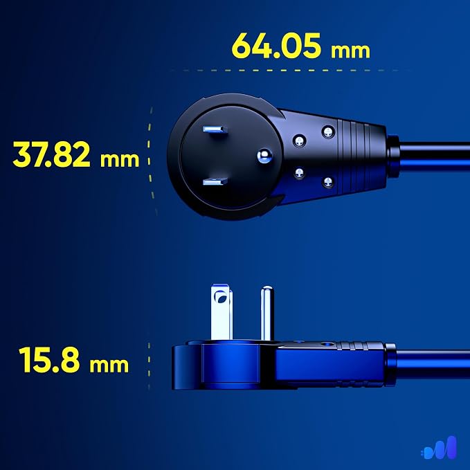 Maximm Extension Cord 6 Feet – 360° Rotating Flat Plug, 3-Prong Grounded Power - Image 4