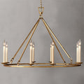 LOVEDIMA Gold Wagon Wheel Chandelier Rustic 35.4'' Candle-Shaped Metal by LOVEDIMA