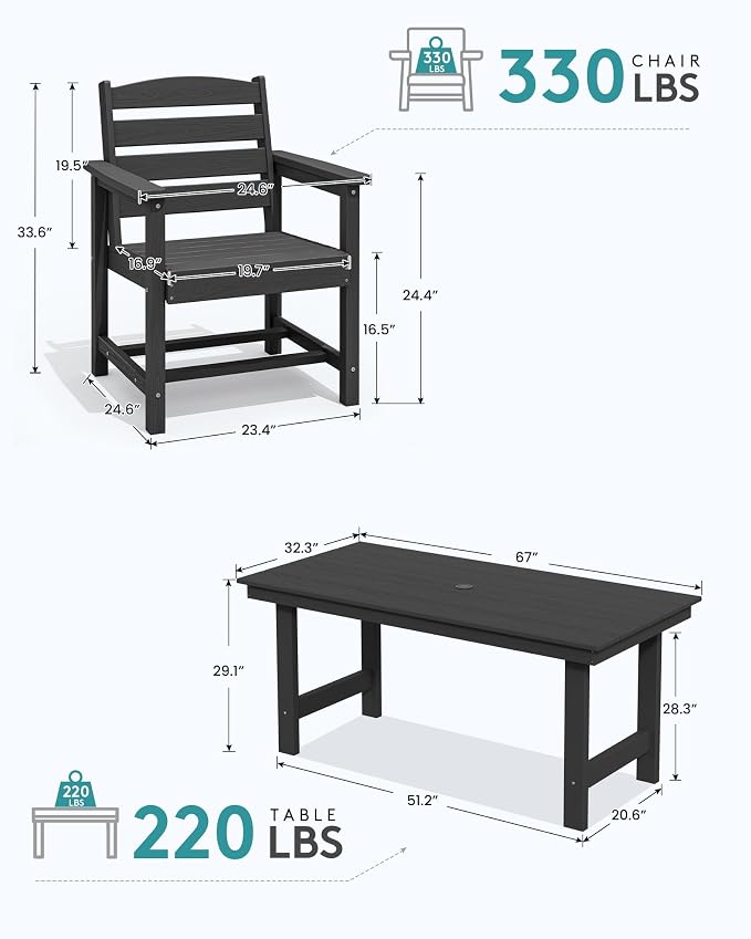 SERWALL Patio Dining Table and Bench Set - Image 4