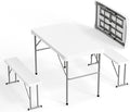 VINGLI Picnic Table Set with 2 Benches, 6 Feet Camping Table Chair Set by VINGLI