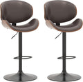 KCC Bar Stools Set of 2, Swivel Adjustable Height Barstools, PU Leather by KCC
