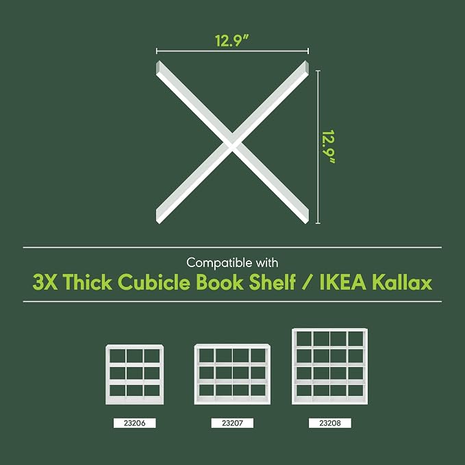 Furinno Cubicle Cube Insert, X-Shelf Cube Organizer, 3-Shelf Accessory - Image 5