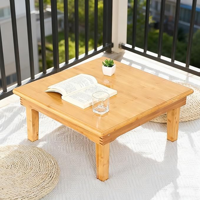 SH-tables Folding Table, Japanese-Style Household Square Bamboo Table, Computer - Image 3
