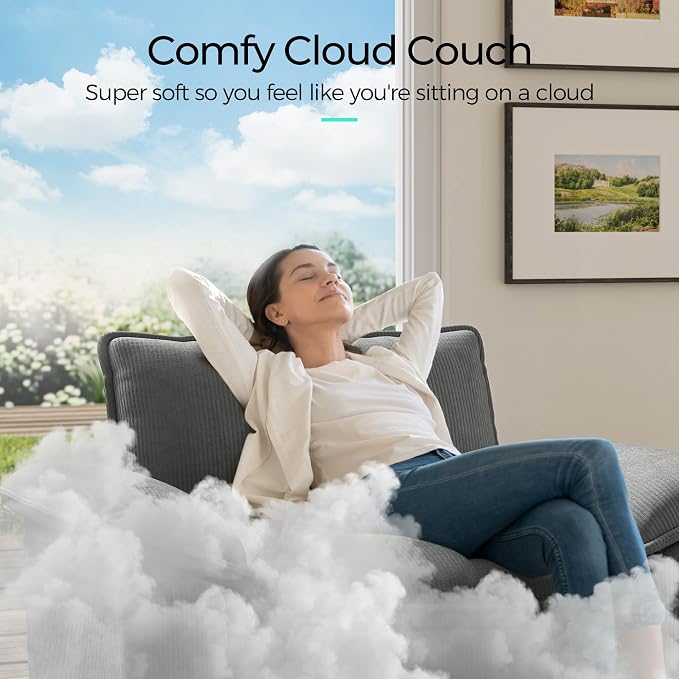 LINSY HOME Modular Sectional Sofa, 6-Seat Corduroy Modern Cloud Couch - Image 5