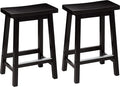 Amazon Basics Solid Wood Saddle-Seat Counter Height Bar Stools by AmazonBasics
