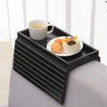 GEHE Bamboo Sofa Arm Tray, Foldable Couch Arm Tray Side Table, Anti-Falling by GEHE