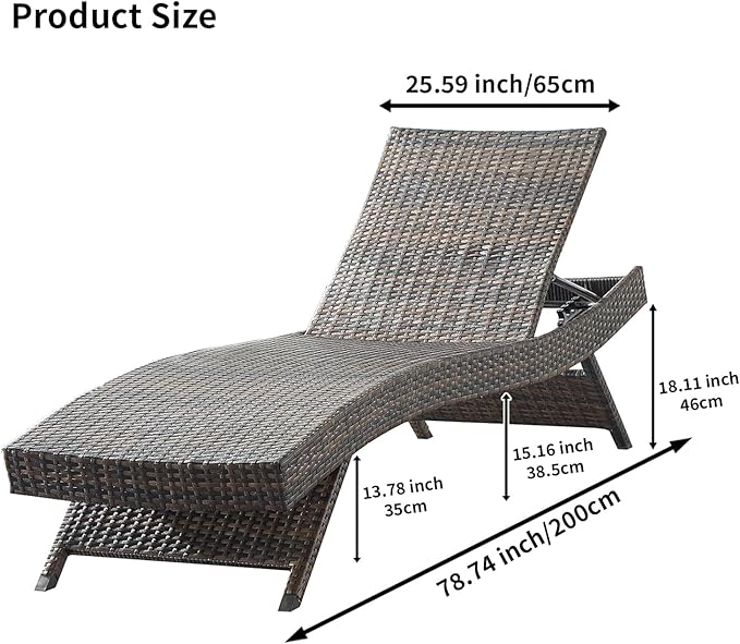 Outdoor Chaise Lounge Chairs Set of 2 - Image 2