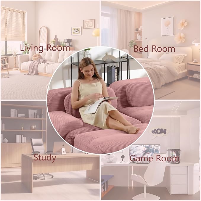 Boneless Sectional Couch, No Assembly Required, 152.7” Modular Cloud Sofa - Image 8
