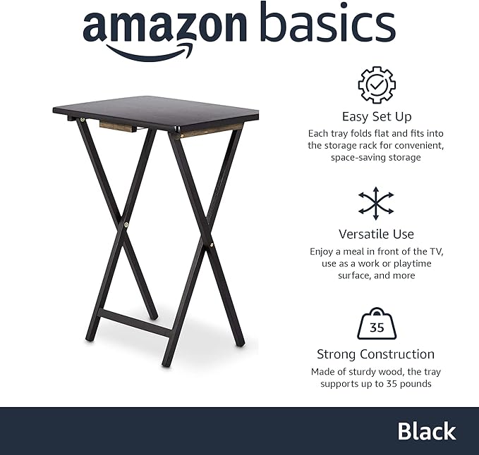 Amazon Basics Portable Foldable TV Tray Table - Image 2