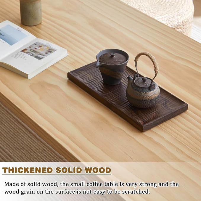 Japanese Style Solid Wood Low Coffee Table, Zen Tatami Table, Modern Chinese - Image 3