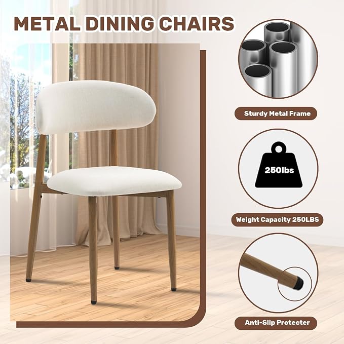 UVV Dining Chairs Set of 8, Metal Kitchen Chairs - Image 5