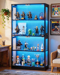 Airynee Display Cabinet with Glass Doors, 4-Tier Curio Cabinet with 7 Vibrant 3 by Airynee