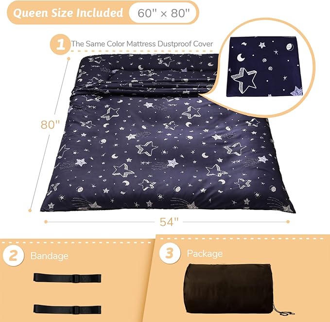 MAXYOYO Japanese Futon Mattress Floor Mattress Sleeping Pad Foldable Mat Roll - Image 2