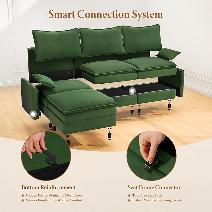 Vesgantti 142" Oversized Sectional Sofa Bed, 8-Seater Modular Sleeper Cloud - Image 5