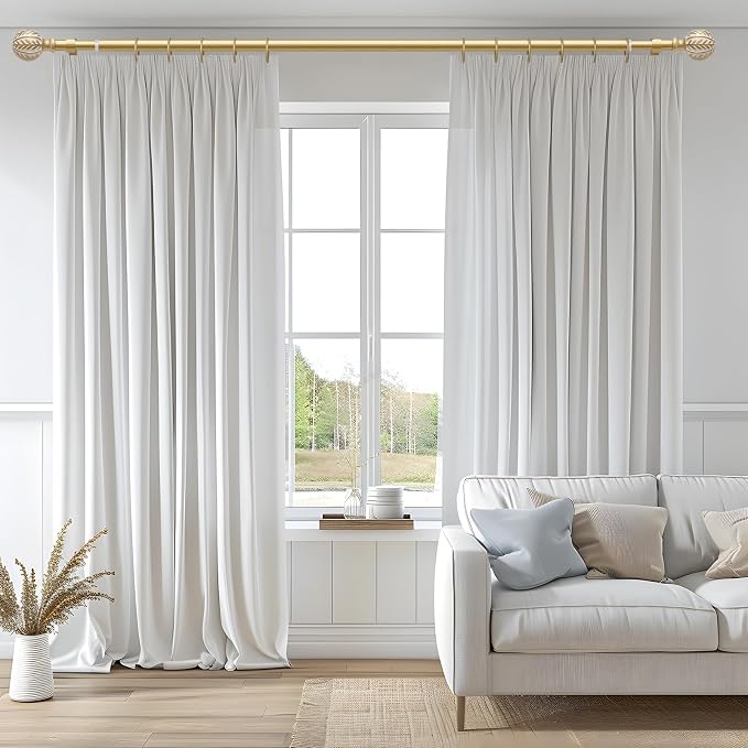 QDWIS 2 Pack Gold Curtain Rods for Windows 28 to 48 inch, Rustic Decorative - Image 2