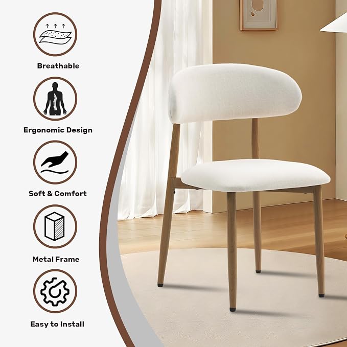 UVV Dining Chairs Set of 6, Metal Kitchen Chairs - Image 6