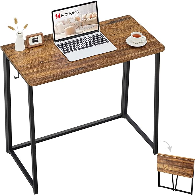 WOHOMO Folding Desk for Small Spaces, 31.5 Inch Foldable Computer Desks by WOHOMO