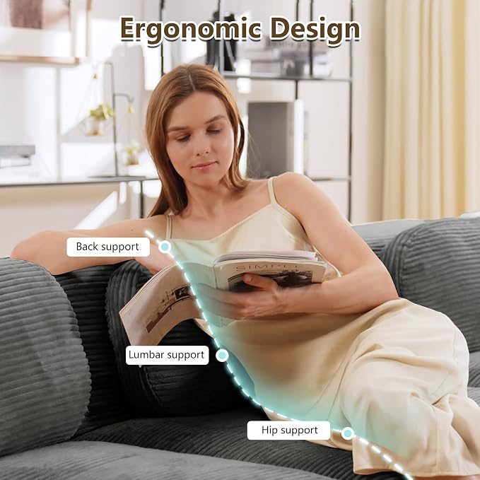 Boneless Sectional Couch, No Assembly Required, 152.7” Modular Cloud Sofa - Image 4