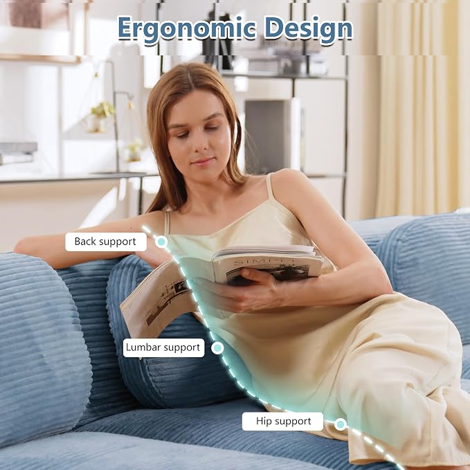 Boneless Sectional Couch, No Assembly Required, 117.3” Modular Cloud Sofa - Image 4
