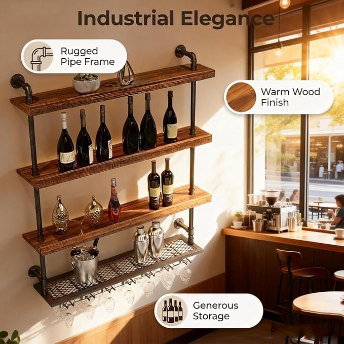 47.2in Wall Mounted Wine Rack - Image 7