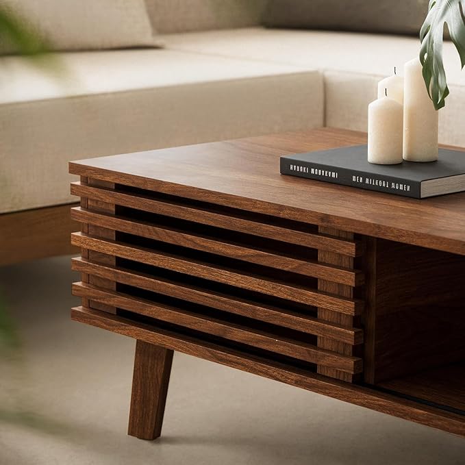 MAISONARIA Living Room Table Sets of 4, Mid Century Coffee Table & TV Stand & - Image 9