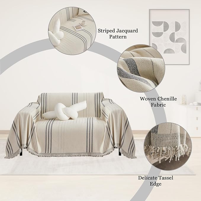 DREAMINGO Armchair Cover Washable Chenille Sofa Protector - Image 2
