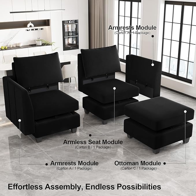 Belffin Modular Sectional Sofa Sleeper Couch - Image 4