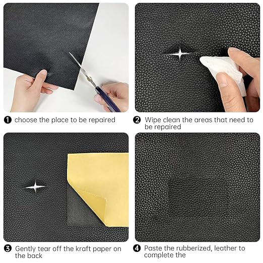 Leather Repair Patch Kit Night Gray 4 x 60 inch Leather Repair Tape Self - Image 4