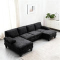 Karl home 111" Sectional Sofa U-Shaped 4-Seat Couch by Karlhome