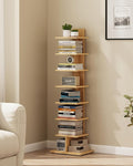 TUTOTAK Narrow Bookshelf, 8-Tier Bookcase, Spine Book Shelf by ChoosetutotakFurnitureBuildYourCozyHome