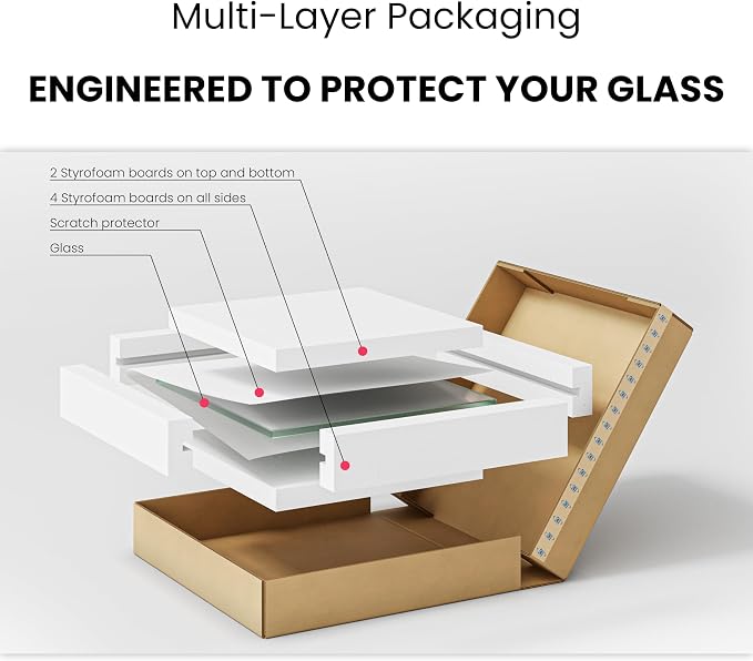 Dulles Glass 30 inch Square Glass Table Top - Image 7