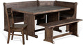 Pemberly Row Farmhouse Wood Kitchen Corner Breakfast Dining Nook Set by PEMBERLYROW