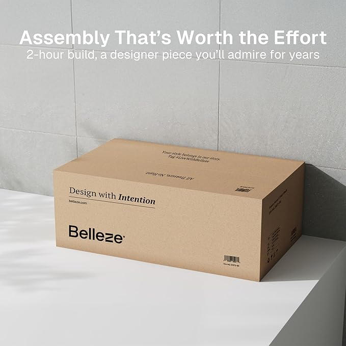 BELLEZE 4-Piece Modular TV Stand Set -Fluted Entertainment Center - Image 8