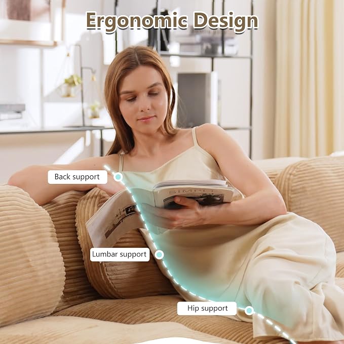 Boneless Sectional Couch, No Assembly Required, 117.3” Modular Cloud Sofa - Image 4