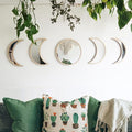 MAXROCK Moon Phase Mirror Set, 5 Piece Scandinavian Natural Decor Wall by MAXROCK