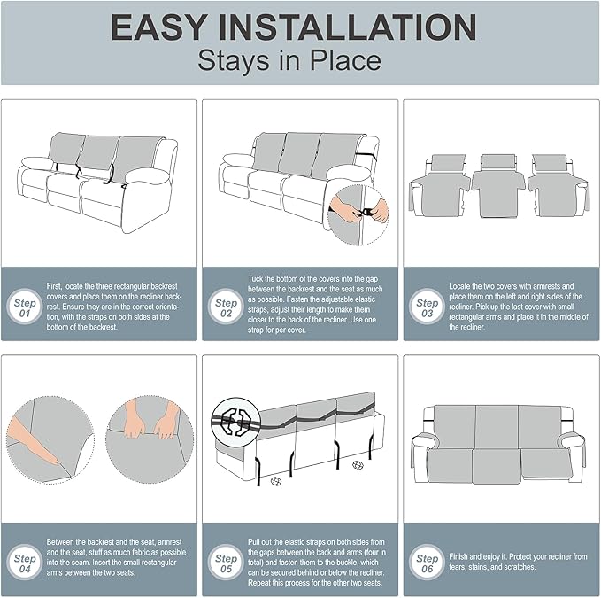 Genina Waterproof Couch Cover for Reclining Sofa - Image 2