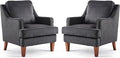 VINGLI Black Accent Chairs Set of 2, Mid Century Modern Chairs, Upholstered by VINGLI