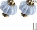 Blue Crackle Pumpkin Knobs 6 Pack Ceramic Cabinet Knobs Vintage Drawer Pulls by Zernmiarder